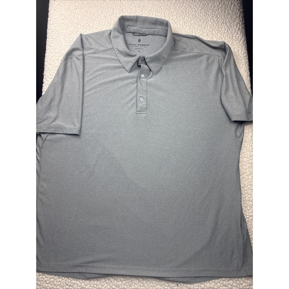 Royal Robbins AMP Lite Polo Snap Button Shirt Lightweight Gray Men XL